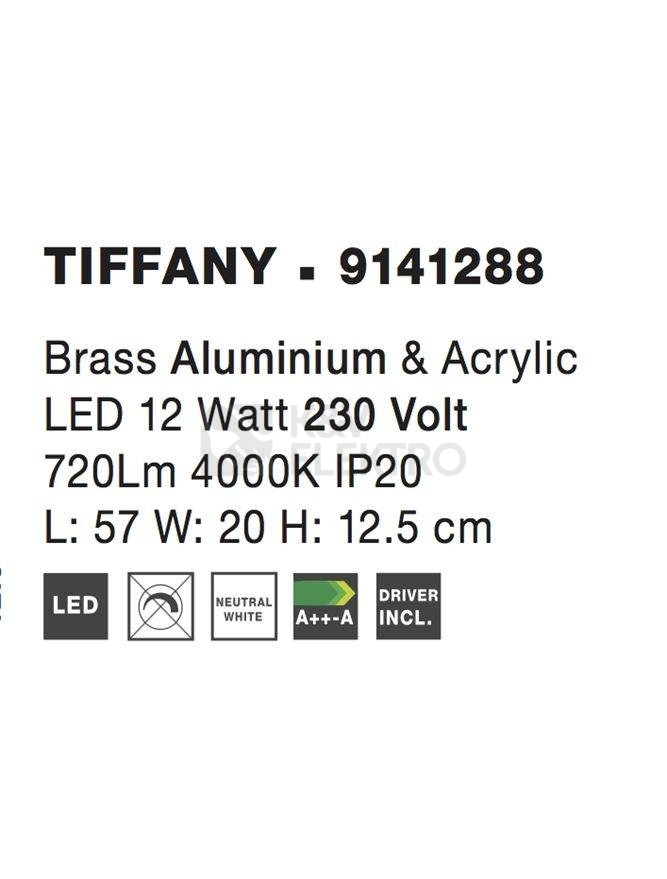 Obrázek produktu Nástěnné LED svítidlo NOVA LUCE TIFFANY 12W 4000K 9141288 3