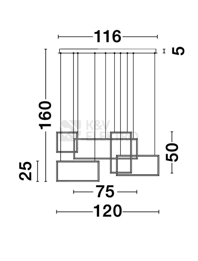 Obrázek produktu Závěsné LED svítidlo NOVA LUCE CORNICE 91W 3000K 9142765 stmívatelné Triac 11