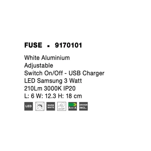 Nástěnné LED svítidlo NOVA LUCE FUSE 3W 3000K 9170101 (obrázek 9)