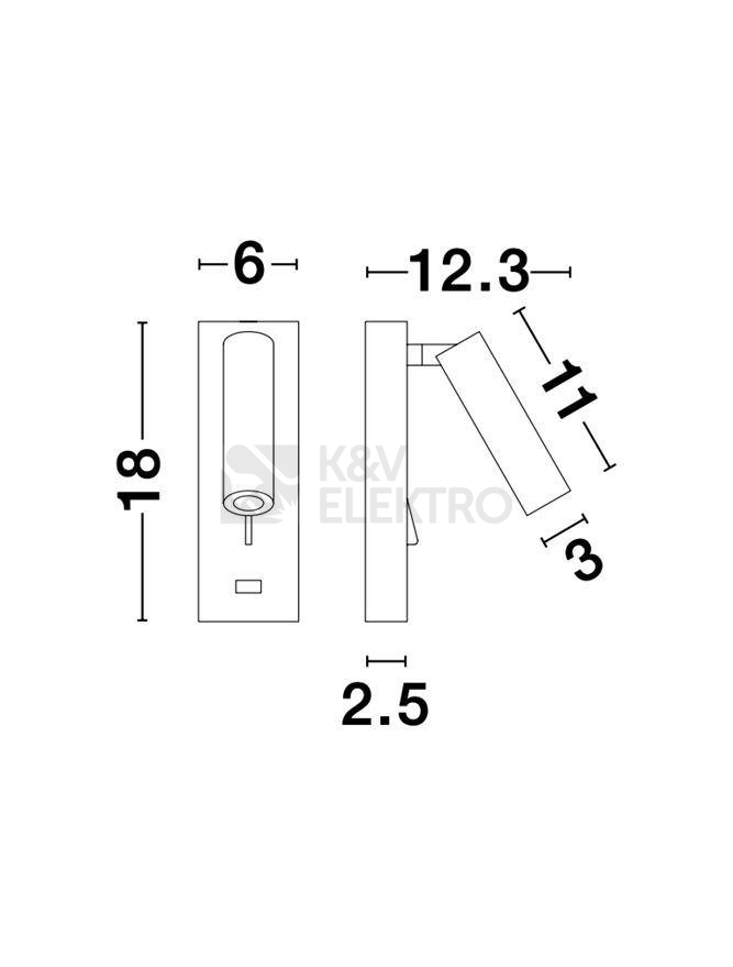 Obrázek produktu Nástěnné LED svítidlo NOVA LUCE FUSE 3W 3000K 9170101 7