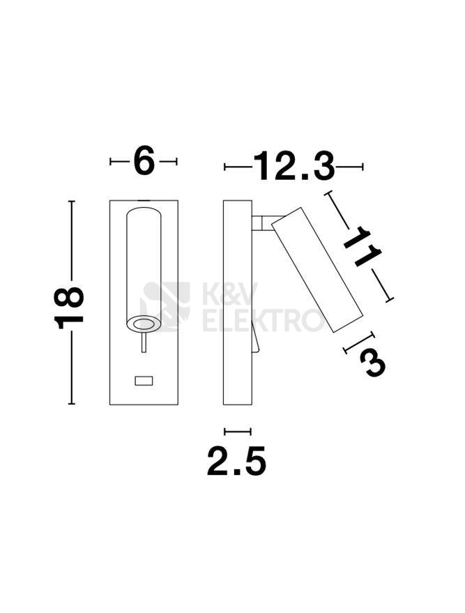 Obrázek produktu Nástěnné LED svítidlo NOVA LUCE FUSE 3W 3000K 9170102 9