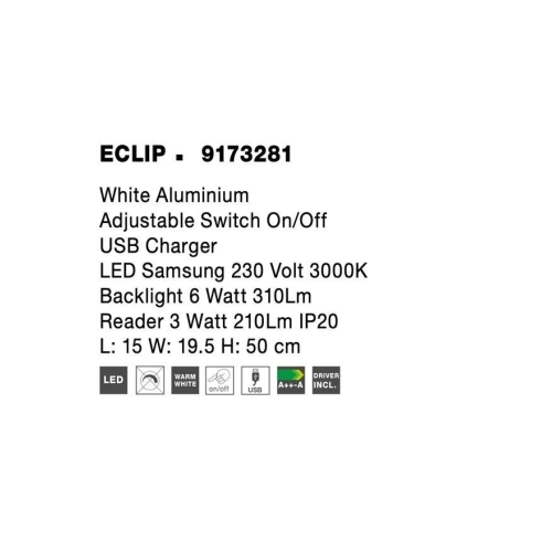 Nástěnné LED svítidlo NOVA LUCE ECLIP 9W 3000K 9173281 (obrázek 7)