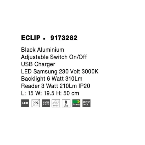 Nástěnné LED svítidlo NOVA LUCE ECLIP 9W 3000K 9173282 (obrázek 11)