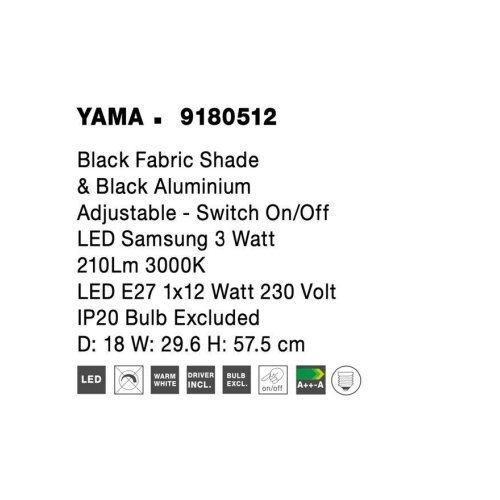 Nástěnné svítidlo NOVA LUCE YAMA E27 + LED na čtení 3000K 9180512 bez žárovky (obrázek 7)