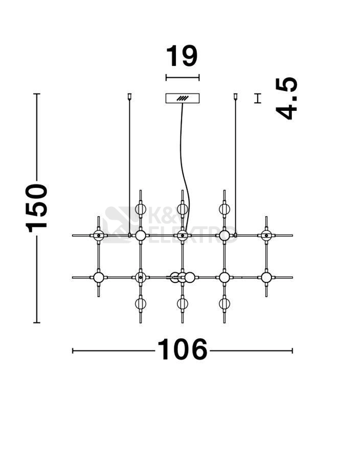 Obrázek produktu Závěsné LED svítidlo NOVA LUCE ATOMO 84W 3000K 9180630 stmívatelné Triac 9
