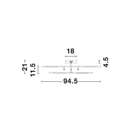 Stropní LED svítidlo NOVA LUCE RACCIO 50W 3000K 9180713 stmívatelné Triac