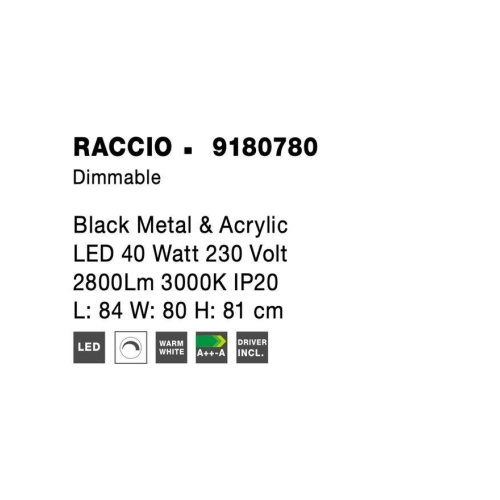 Závěsné LED svítidlo NOVA LUCE RACCIO 48W 3000K 9180780 stmívatelné Triac