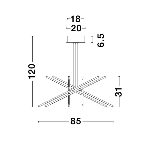 Závěsné LED svítidlo NOVA LUCE RACCIO 68W 3000K 9180783 stmívatelné Triac (obrázek 5)