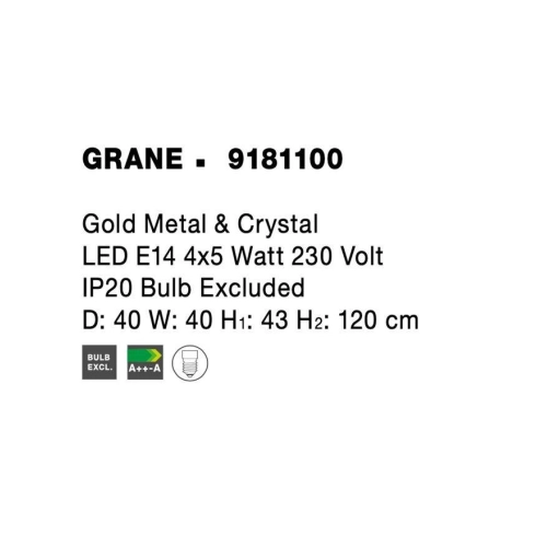 Závěsné svítidlo NOVA LUCE GRANE E14 9181100 bez žárovky (obrázek 6)