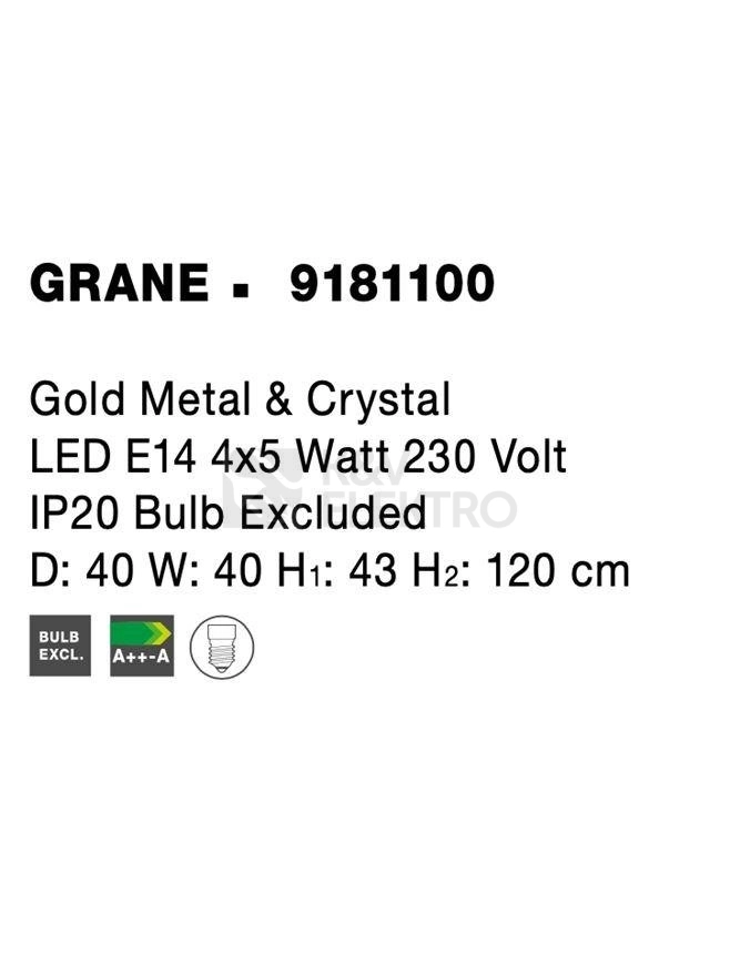 Obrázek produktu Závěsné svítidlo NOVA LUCE GRANE E14 9181100 bez žárovky 5
