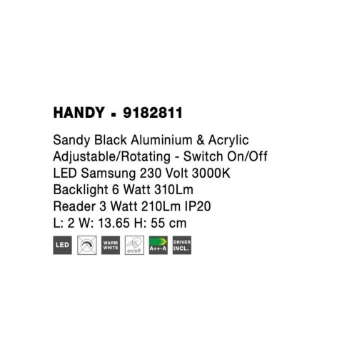Nástěnné LED svítidlo NOVA LUCE HANDY 9W 3000K 9182811 (obrázek 6)