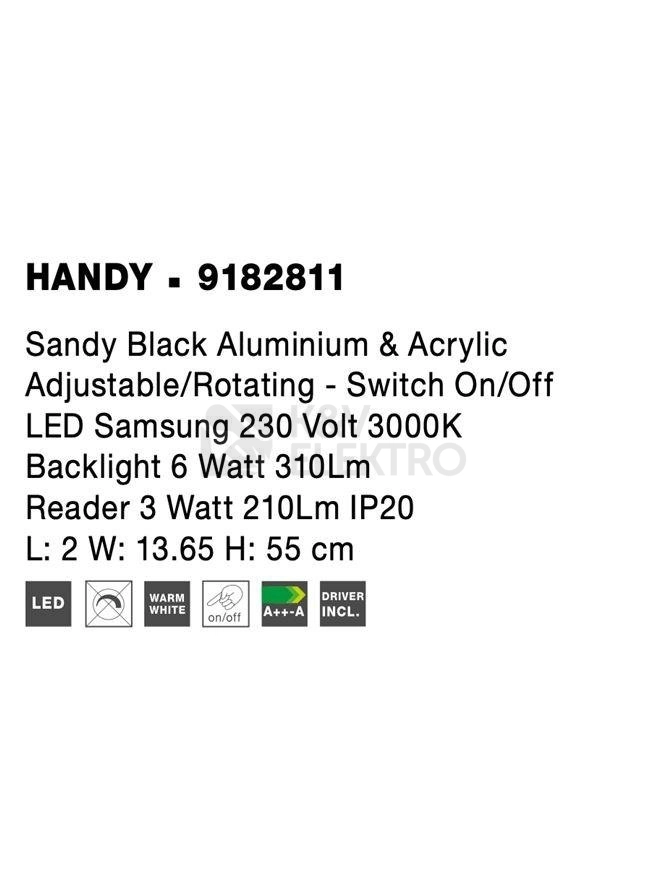 Obrázek produktu Nástěnné LED svítidlo NOVA LUCE HANDY 9W 3000K 9182811 5