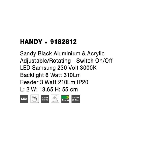 Nástěnné LED svítidlo NOVA LUCE HANDY 9W 3000K 9182812 (obrázek 3)