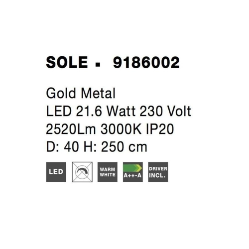 Závěsné LED svítidlo NOVA LUCE SOLE 21W 3000K 9186002 (obrázek 9)