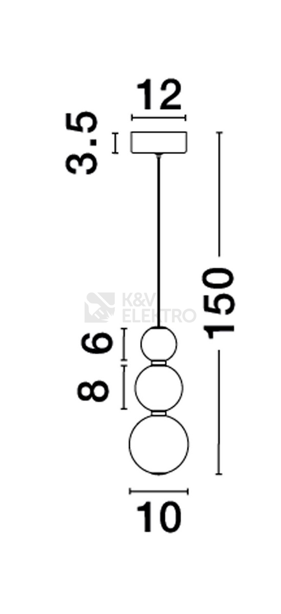 Obrázek produktu Závěsné LED svítidlo NOVA LUCE PERLA 11W 3000K 9186918 1