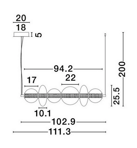 Závěsné LED svítidlo NOVA LUCE NAVI 29W 3000K 9186954 stmívatelné Triac (obrázek 7)
