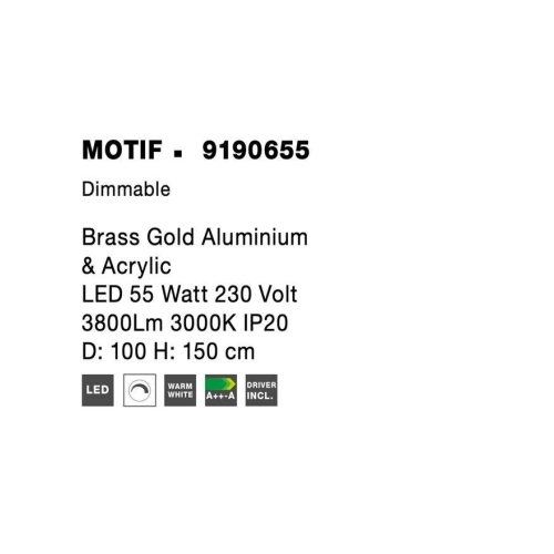Závěsné LED svítidlo NOVA LUCE MOTIF 60W 3000K 9190655 stmívatelné Triac (obrázek 4)