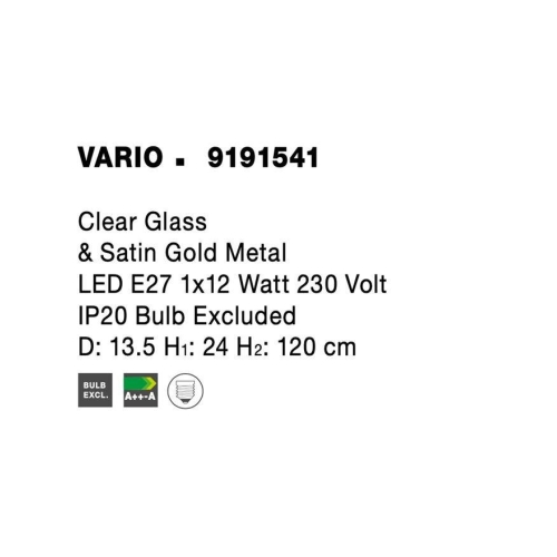 Závěsné svítidlo NOVA LUCE VARIO Ε27 9191541 bez žárovky