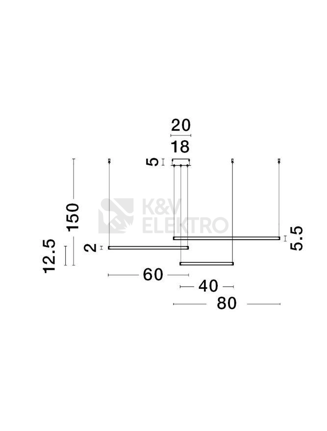 Obrázek produktu Závěsné LED svítidlo NOVA LUCE PURPLE 80W 3000K 9210312 stmívatelné Triac 8
