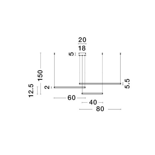 Závěsné LED svítidlo NOVA LUCE PURPLE 80W 3000K 9210313 stmívatelné Triac