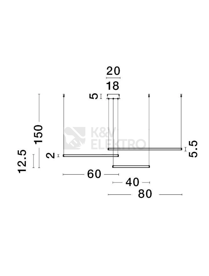 Obrázek produktu Závěsné LED svítidlo NOVA LUCE PURPLE 80W 3000K 9210313 stmívatelné Triac 2
