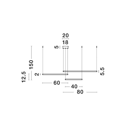 Závěsné LED svítidlo NOVA LUCE PURPLE 80W 3000K 9210314 stmívatelné Triac