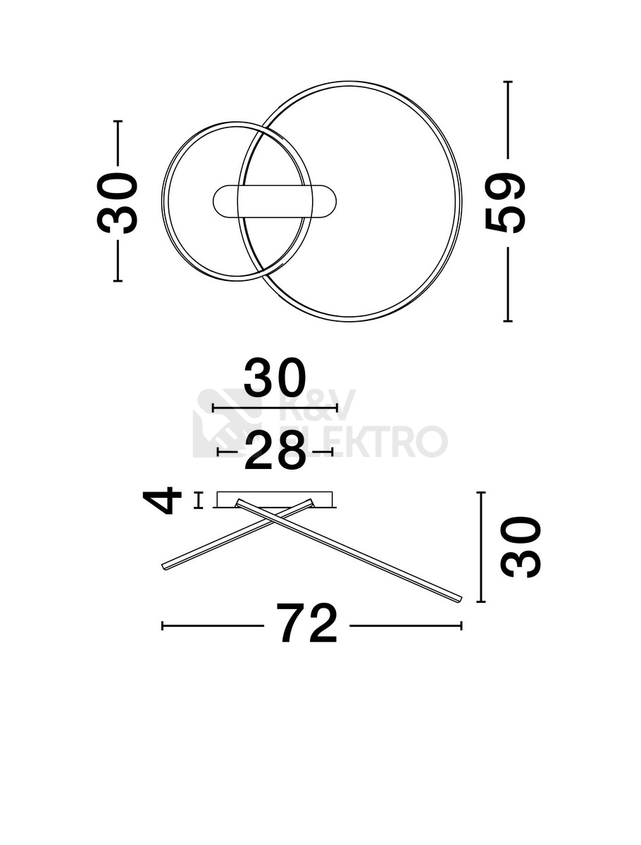 Obrázek produktu Stropní LED svítidlo NOVA LUCE KIKLOS 42W 3000K 9248171 stmívatelné Triac 4