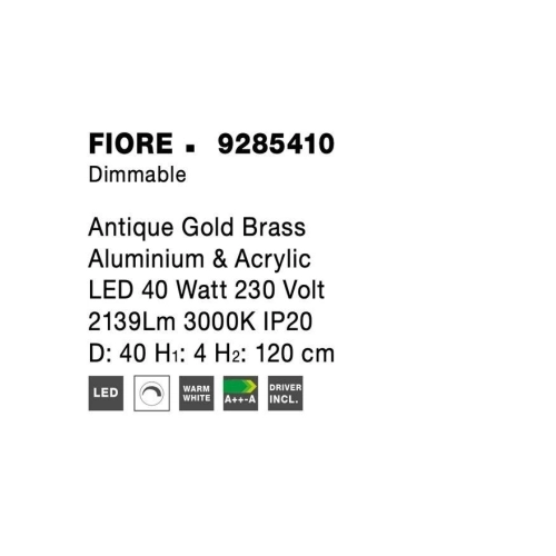 Závěsné LED svítidlo NOVA LUCE FIORE 40W 3000K 9285410 stmívatelné Triac (obrázek 7)