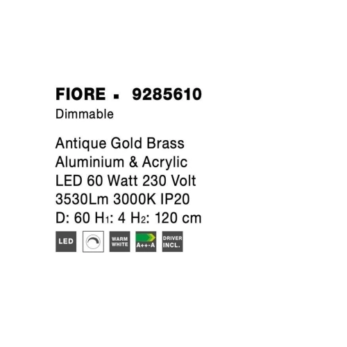 Závěsné LED svítidlo NOVA LUCE FIORE 60W 3000K 9285610 stmívatelné Triac (obrázek 7)