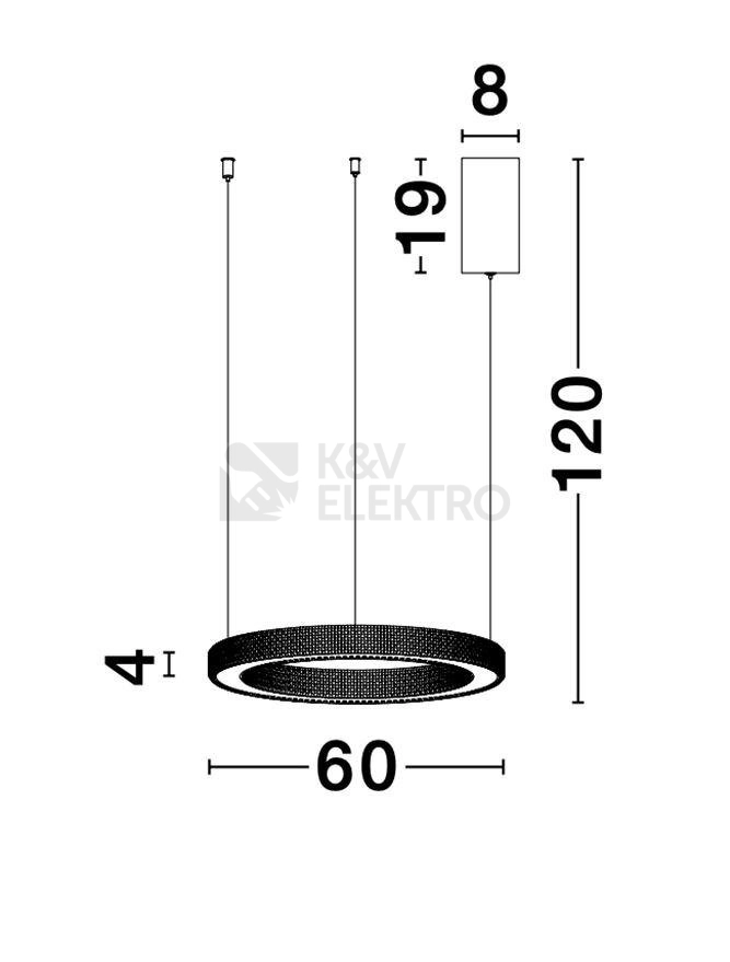 Obrázek produktu Závěsné LED svítidlo NOVA LUCE FIORE 60W 3000K 9285610 stmívatelné Triac 9