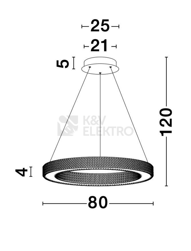 Obrázek produktu Závěsné LED svítidlo NOVA LUCE FIORE 80W 3000K 9285810 stmívatelné Triac 3