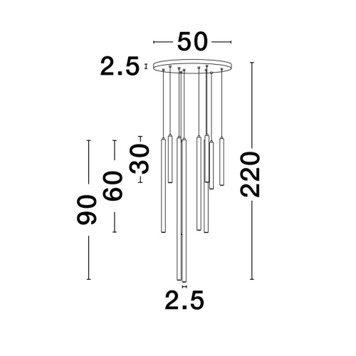Závěsné LED svítidlo NOVA LUCE TRIMLE 26W 3000K 9287940 stmívatelné Triac (obrázek 3)