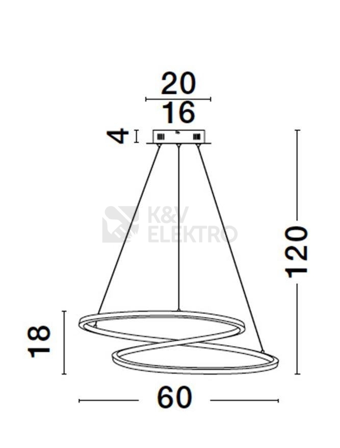 Obrázek produktu Závěsné LED svítidlo NOVA LUCE GIRISH 41W 3000K 9248109 stmívatelné Triac 8