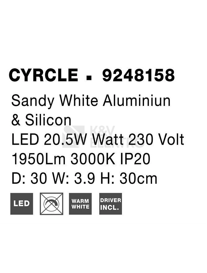 Obrázek produktu Nástěnné LED svítidlo NOVA LUCE NEVO 20,5W 3000K 9248158 1