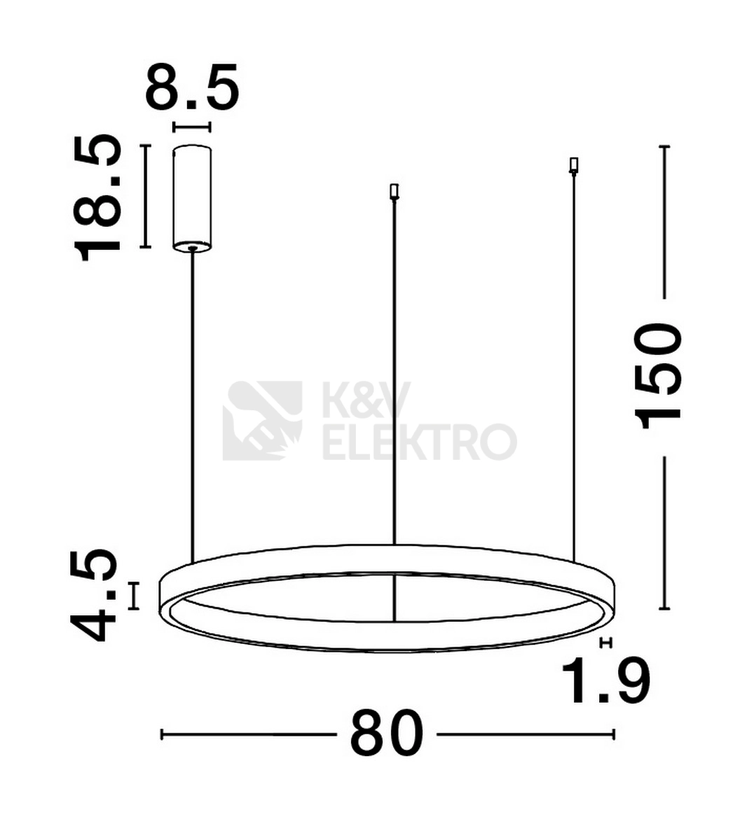 Obrázek produktu Závěsné LED svítidlo NOVA LUCE ELOWEN 77W 3000K 9345650 stmívatelné Triac 5