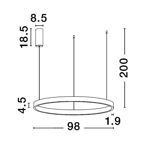 Závěsné LED svítidlo NOVA LUCE ELOWEN 106W 3000K 9345651 stmívatelné Triac (obrázek 7)