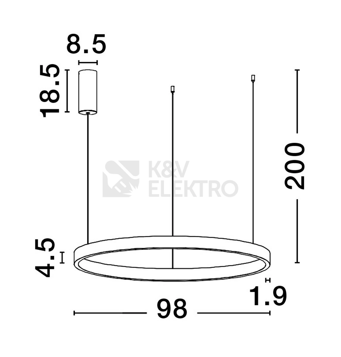 Obrázek produktu Závěsné LED svítidlo NOVA LUCE ELOWEN 106W 3000K 9345651 stmívatelné Triac 6