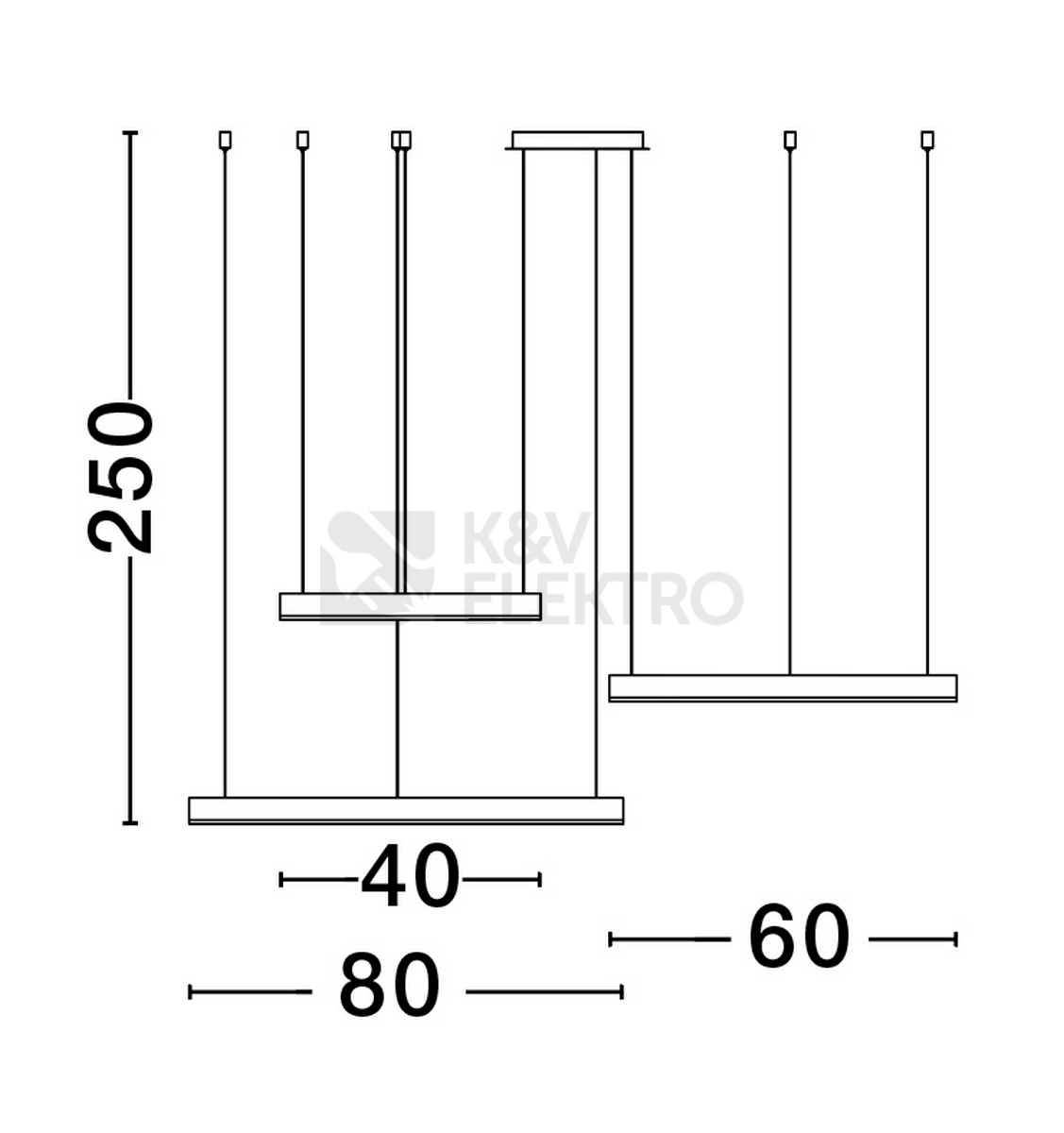 Obrázek produktu Závěsné LED svítidlo NOVA LUCE ELOWEN 180W 3000K 9345653 stmívatelné Triac 7