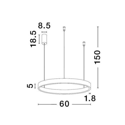 Závěsné LED svítidlo NOVA LUCE ELOWEN 60W 3000K 9345661 stmívatelné Triac (obrázek 3)