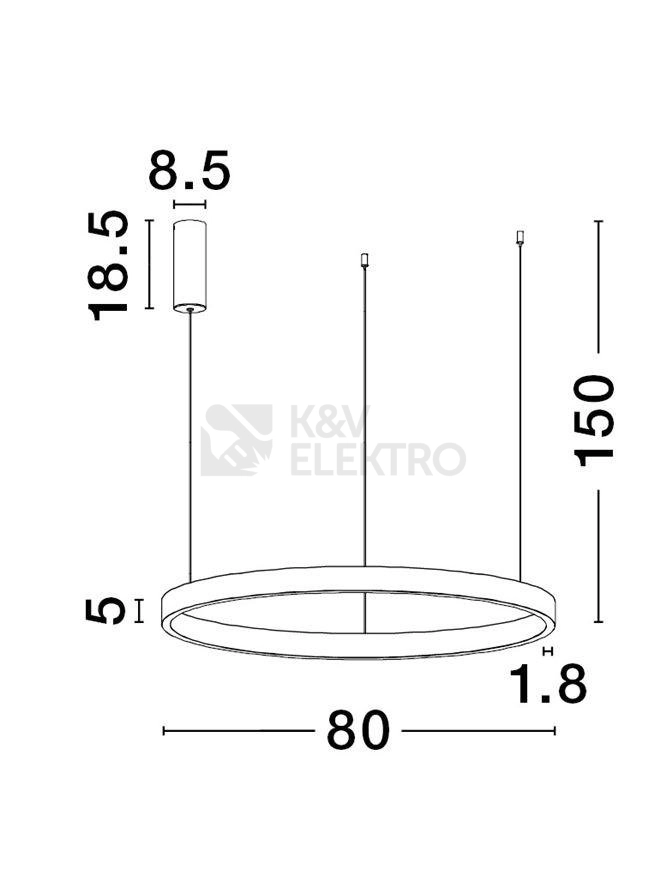 Obrázek produktu Závěsné LED svítidlo NOVA LUCE ELOWEN 77W 3000K 9345663 stmívatelné Triac 2