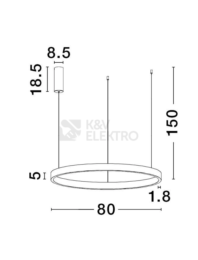 Obrázek produktu Závěsné LED svítidlo NOVA LUCE ELOWEN 77W 3000K 9345664 stmívatelné Triac 2