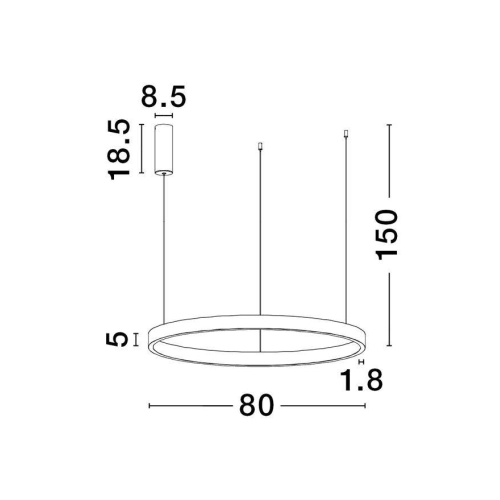 Závěsné LED svítidlo NOVA LUCE ELOWEN 77W 3000K 9345665 stmívatelné Triac (obrázek 2)