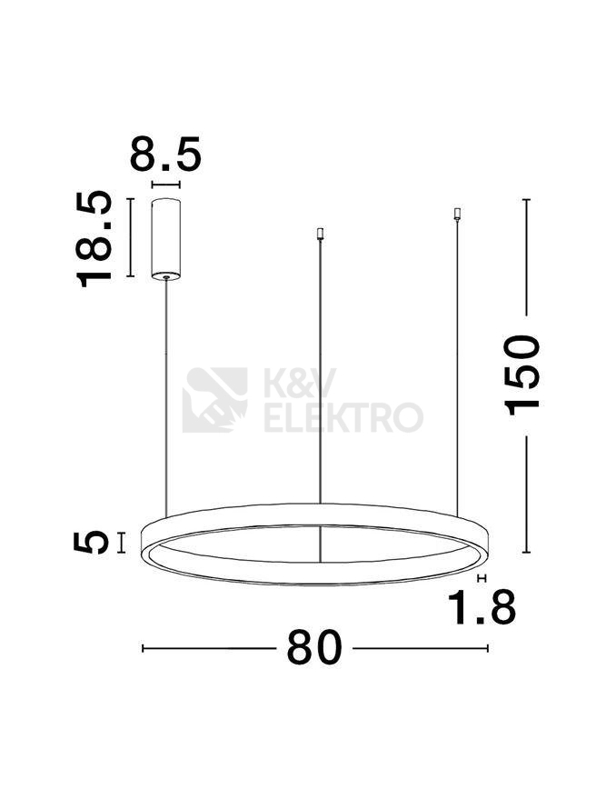 Obrázek produktu Závěsné LED svítidlo NOVA LUCE ELOWEN 77W 3000K 9345665 stmívatelné Triac 2