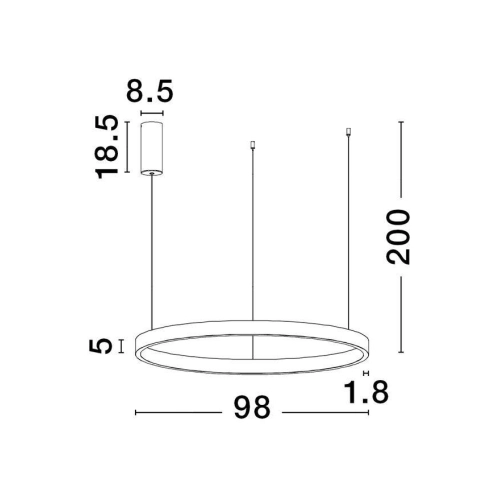 Závěsné LED svítidlo NOVA LUCE ELOWEN 106W 3000K 9345667 stmívatelné Triac (obrázek 5)