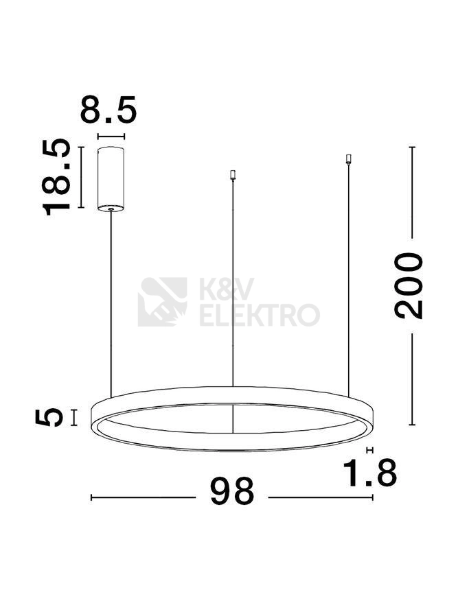 Obrázek produktu Závěsné LED svítidlo NOVA LUCE ELOWEN 106W 3000K 9345667 stmívatelné Triac 4
