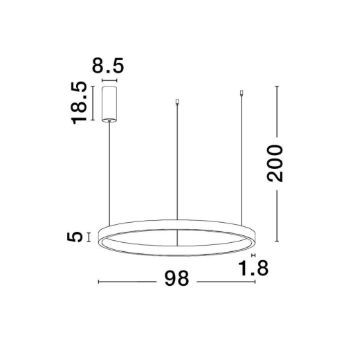 Závěsné LED svítidlo NOVA LUCE ELOWEN 106W 3000K 9345668 stmívatelné Triac (obrázek 4)