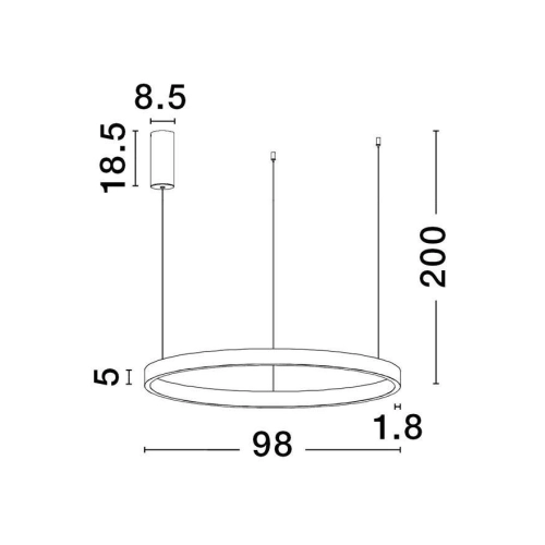 Závěsné LED svítidlo NOVA LUCE ELOWEN 106W 3000K 9345669 stmívatelné Triac (obrázek 2)