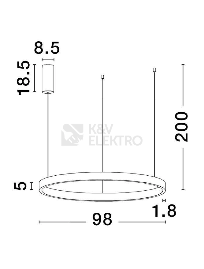 Obrázek produktu Závěsné LED svítidlo NOVA LUCE ELOWEN 106W 3000K 9345669 stmívatelné Triac 2