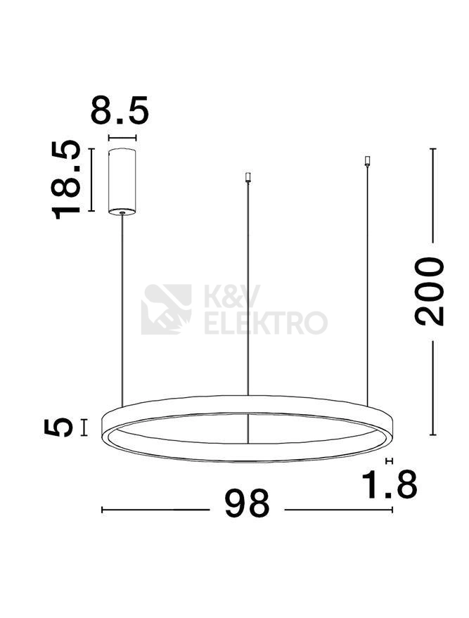 Obrázek produktu Závěsné LED svítidlo NOVA LUCE ELOWEN 106W 3000K 9345670 stmívatelné Triac 3