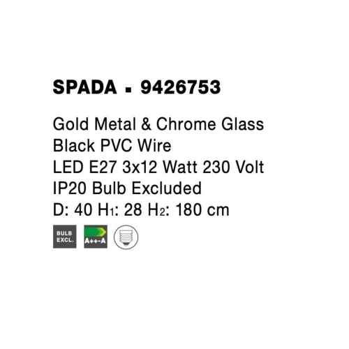 Závěsné svítidlo NOVA LUCE SPADA E27 9426753 bez žárovky (obrázek 5)